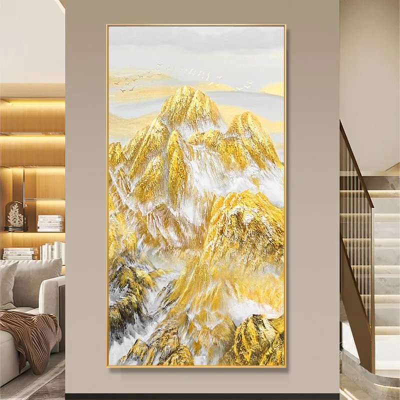 

Handmade Painting Back to Jinshan Entrance Modern Light Luxury Corridor Aisle Background Wall Large Hanging