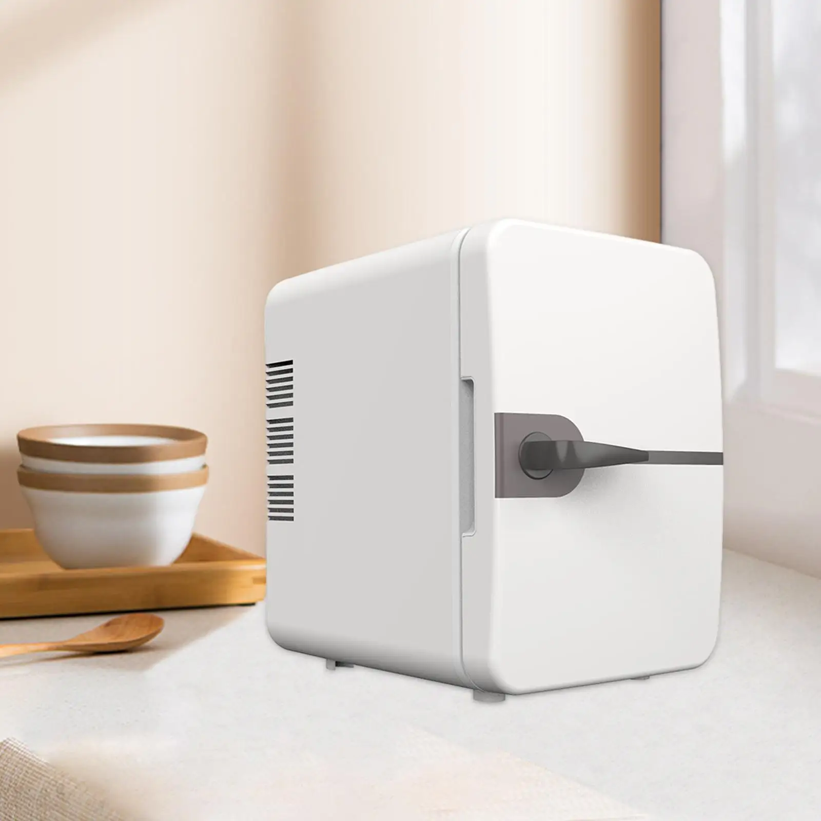 Mini Fridge Portable Refrigerator 110V DC12V 30W with Handle Cooler and Warmer 4 Liters for Rvs Car Truck Cosmetics Beverage