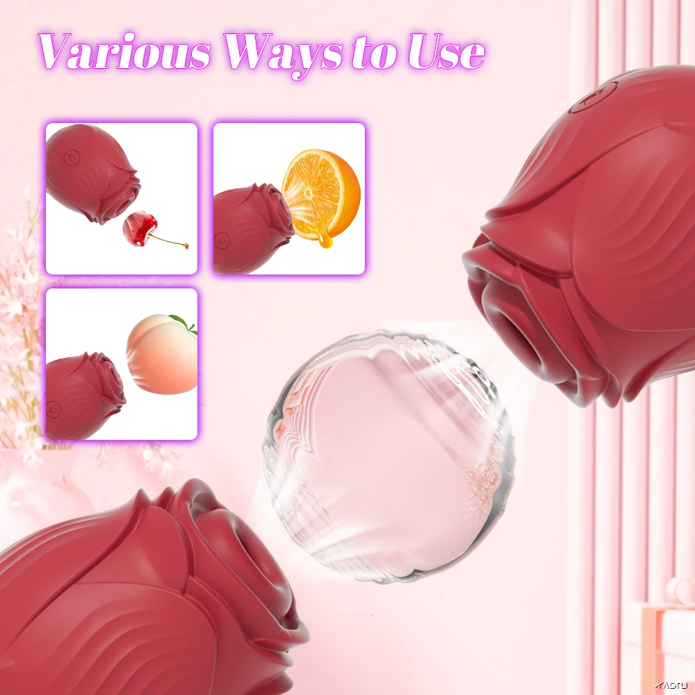 Sucking-Rose Vibrator Toy for Women Vacuum Stimulator Oral Nipple Clit Sucker Female Sex Toys Goods for Female Adults clitoris vibrator clit sucking vibrator female sex toys rose sucking vibrator vibrator sex toy