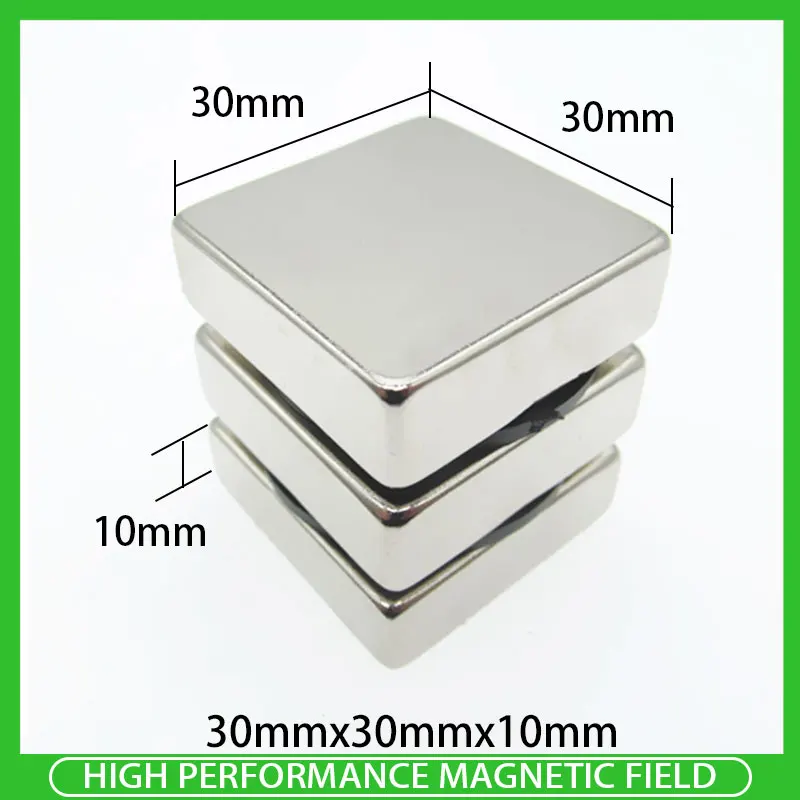 

1/2/3/5/10PCS 30x30x10mm Magnet Block NdFeB Neodymium Magnet N35 Super Powerful imanes Permanent Magnetic Disc 30*30*10mm