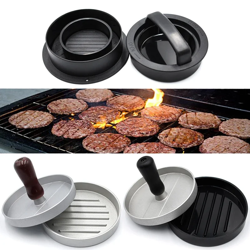 Kitchen Meat Pie Round Shape Hamburger Press ABS and Aluminum Alloy Hamburger Meat Beef Grill Burger Press Patty Maker Mold