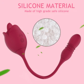 10 Speeds Clitoris Stimulator Oral Tongue Licking With Dildo Thrusting Vibrating Egg Sex Toys Female Rose Vibrator Toy for Women 2
