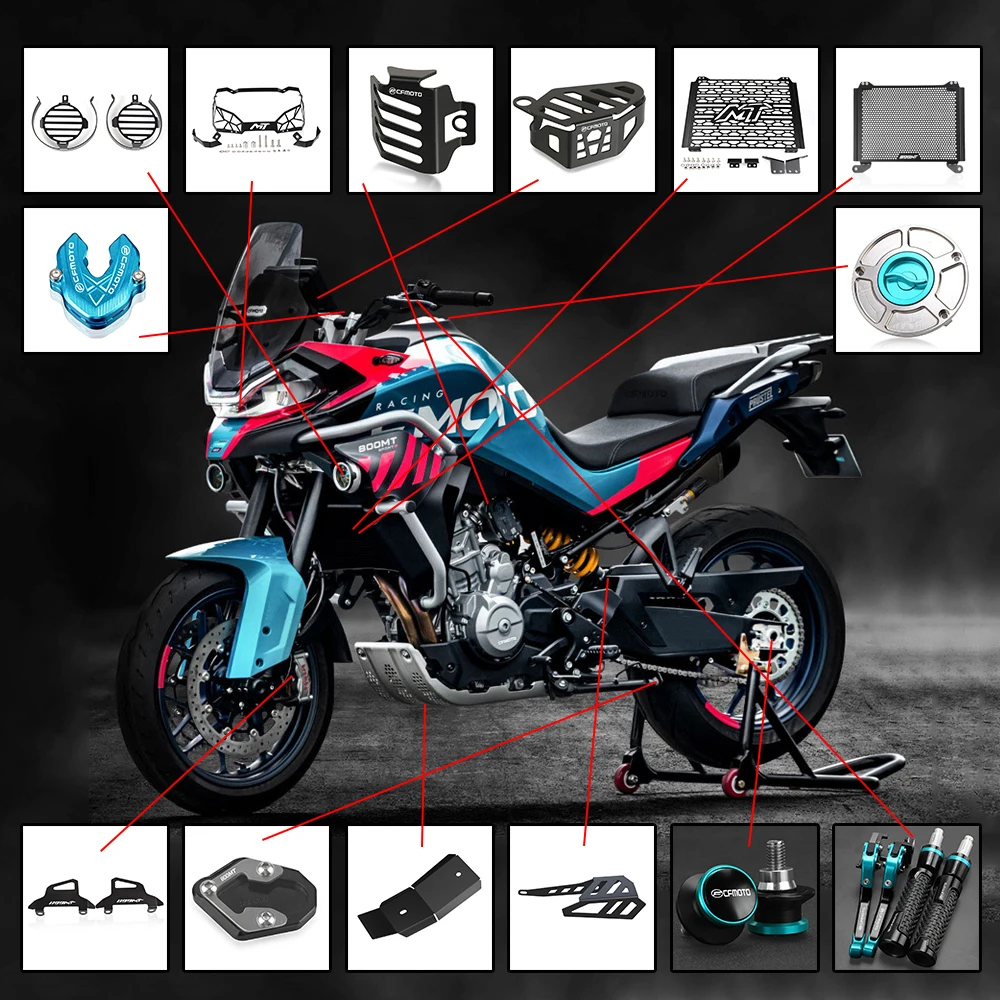 

For CFMOTO 800MT 800 MT N39° 2021 2022 2023 Motorcycle 800mt Accessories Radiator Grille Guard Cover and Front Chain Guard Cover