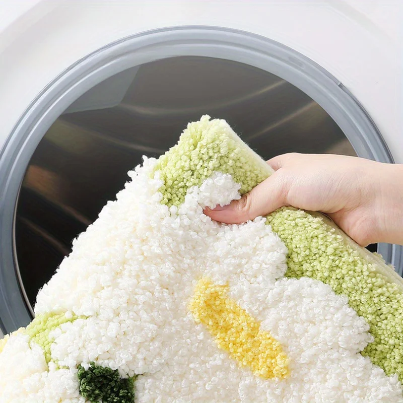 Floral Bathroom Rug Absorbent Quick-Dry Thickened Bath Mat for Home Decor Fresh Style Washable Bathroom Hygienic Floor Mat