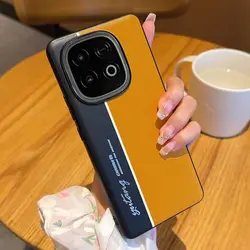 Luxury Fluorescent Color Blocking Skin - Friendly Shockproof Phone Case for Vivo iqoo z10 turbo+ (Yellow)