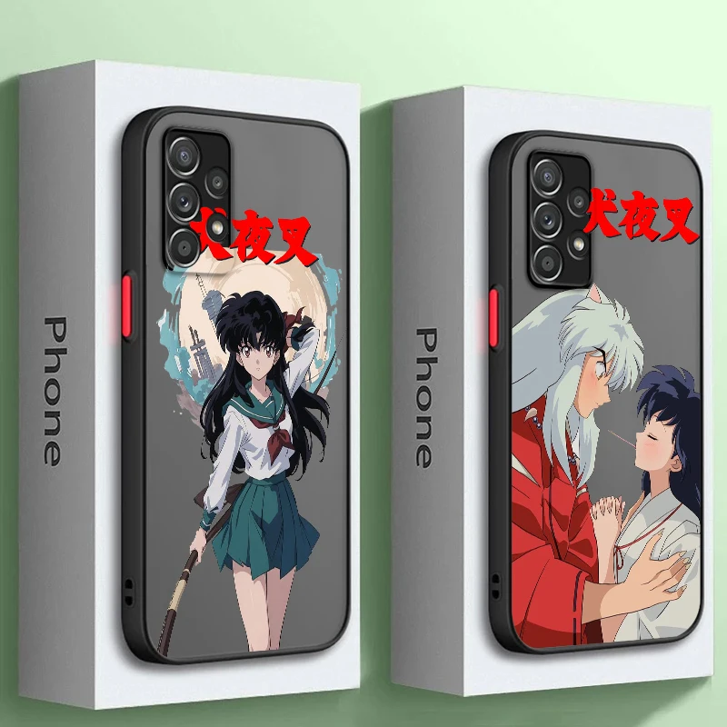 Модный крутой матовый полупрозрачный чехол для телефона в стиле аниме Inuyasha для Samsung A53, A52, A33, A32, A51, A71, A21S, A13, A73, A50, A22, A12