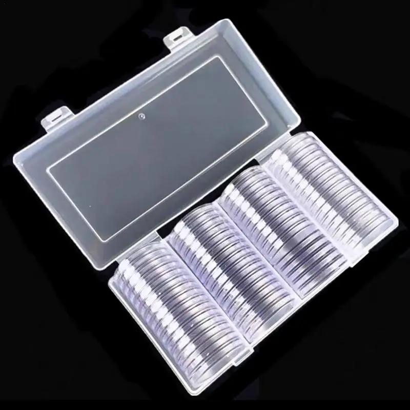 

CoinsCase 60 Pieces 40MM Silver Eagles CoinsCapsules CoinsHolder Storage Container With Storage Organizer CoinsBox