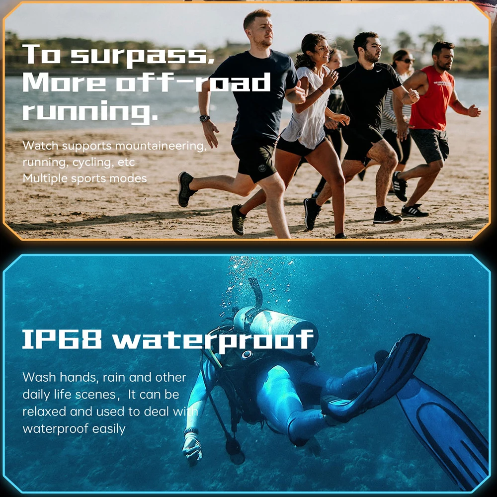 ���ο� PG666 ��Ʈ�Ͻ� �߿� ����Ʈ �ð� �������� ��ȭ IP68 ��� �߰��� ������ Smartwatch 1.39 HD IPS ���� ��Ը� ���̾�