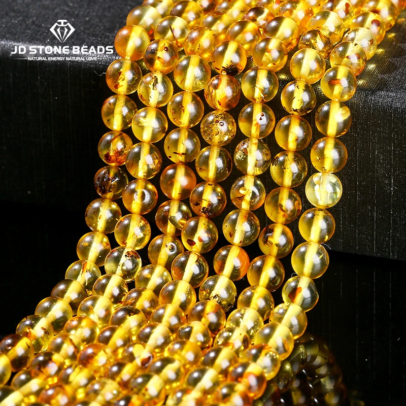 Natural Baltic Amber Round Beads: Loose Gemstone Mix (5pcs, 15-15.5mm