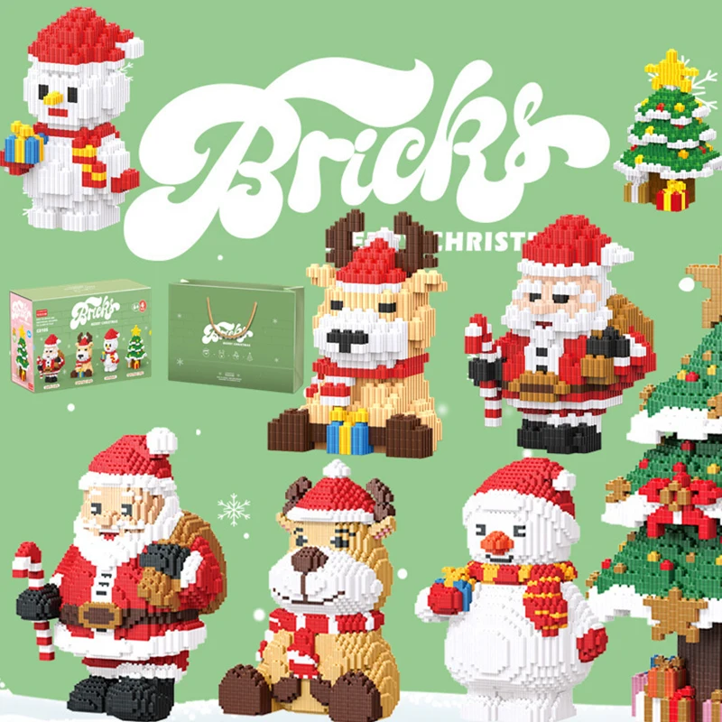 Blocchi Di Costruzione Natalizi Babbo Natale Pupazzo Di Neve