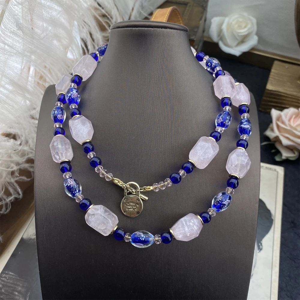 

Модное темпераментное винтажное ожерелье с очаровательным серым цветком из стекла для женщин и девушек Подарочная цепочка для свитера аксессуары для ювелирных изделий