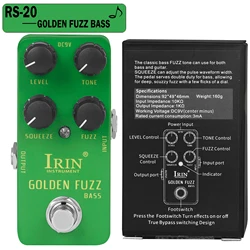 Enhanced Electric Guitar Effects Pedal: Versatile Fuzz, Overdrive, Distortion, Flanger, Ensemble & Tremolo Effects Accessory (GOLDEN FUZZ BASS)