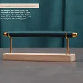 Solid wood Golden single-layer ring holder Green