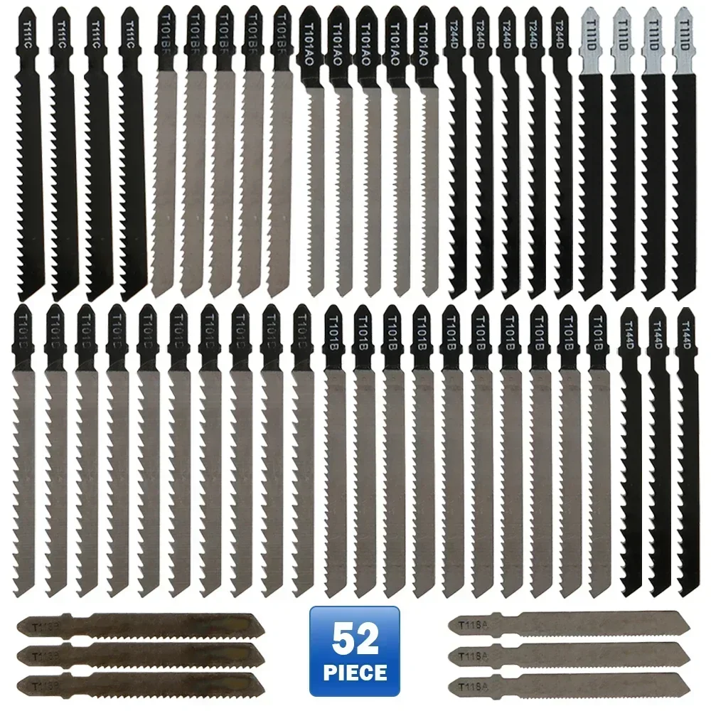 Jig Saw Blade Set HCS Assorted Saw Blades With T-shank Sharp Fast Cut Down Jigsaw Blade For Wood Metal Plastic Cutting 4