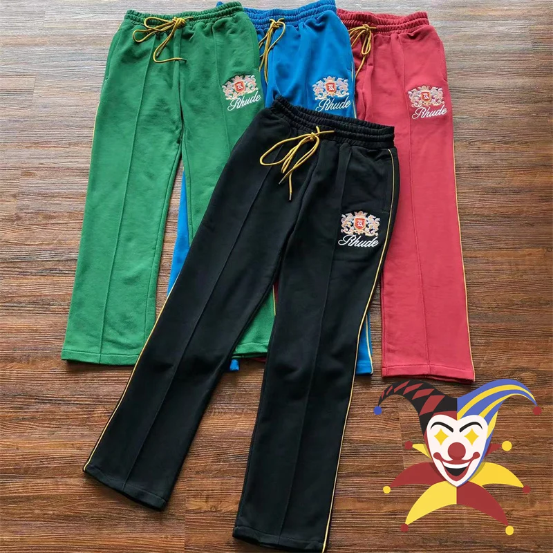 

Embroidered Badge Rhude Logo Sweatpants Men Women Best Quality Drawstring Casual Pants