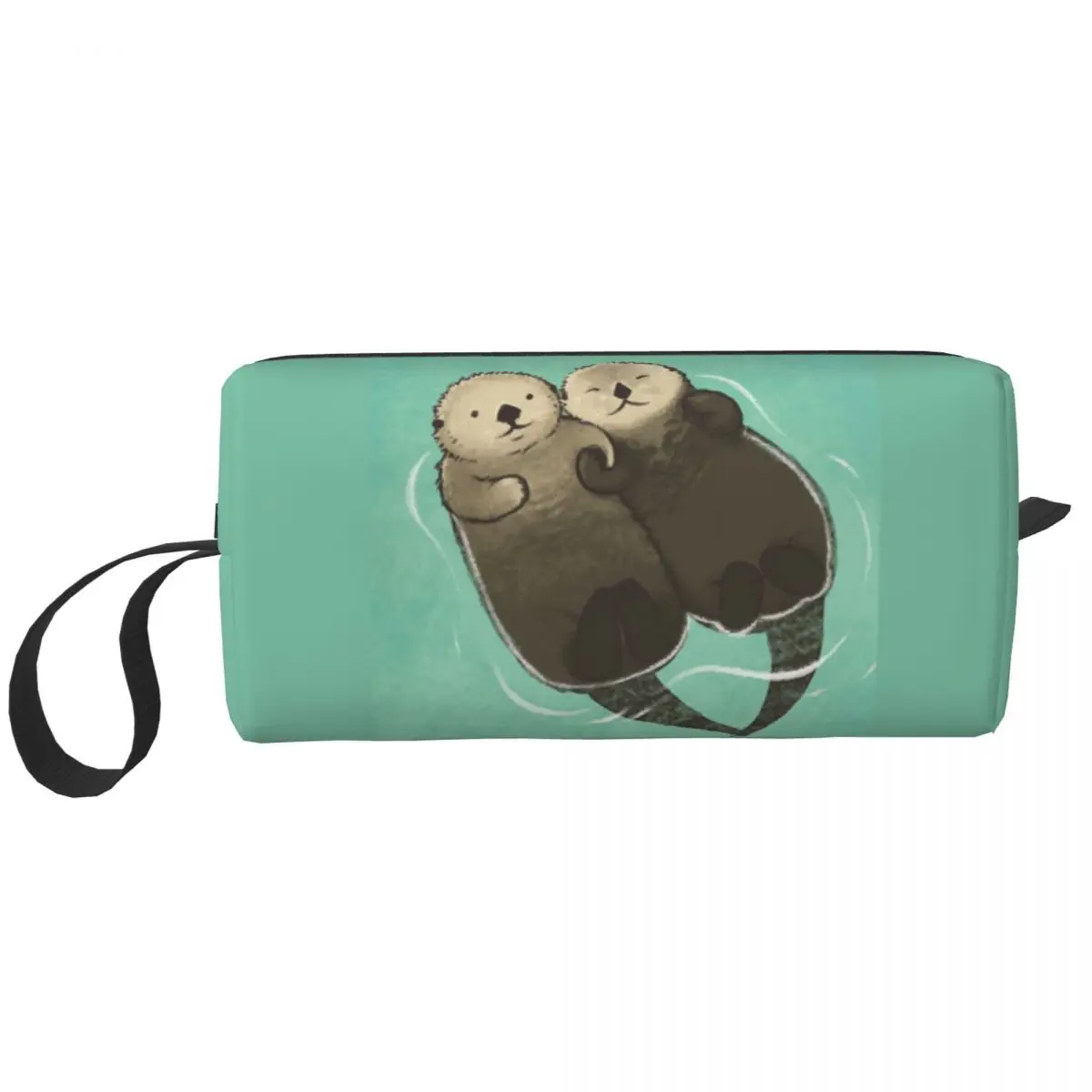 

Travel Otters Holding Hands Toiletry Bag Portable Animal Otter Cosmetic Makeup Organizer Women Beauty Storage Dopp Kit Case Bags