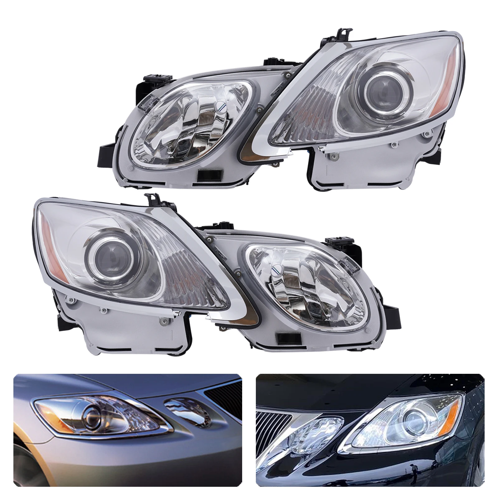 HID Xenon Headlight Headlamp RH Passenger or Driver Side Compatible For 2006-2011 Lexus GS300 GS350 GS430 GS450h GS460