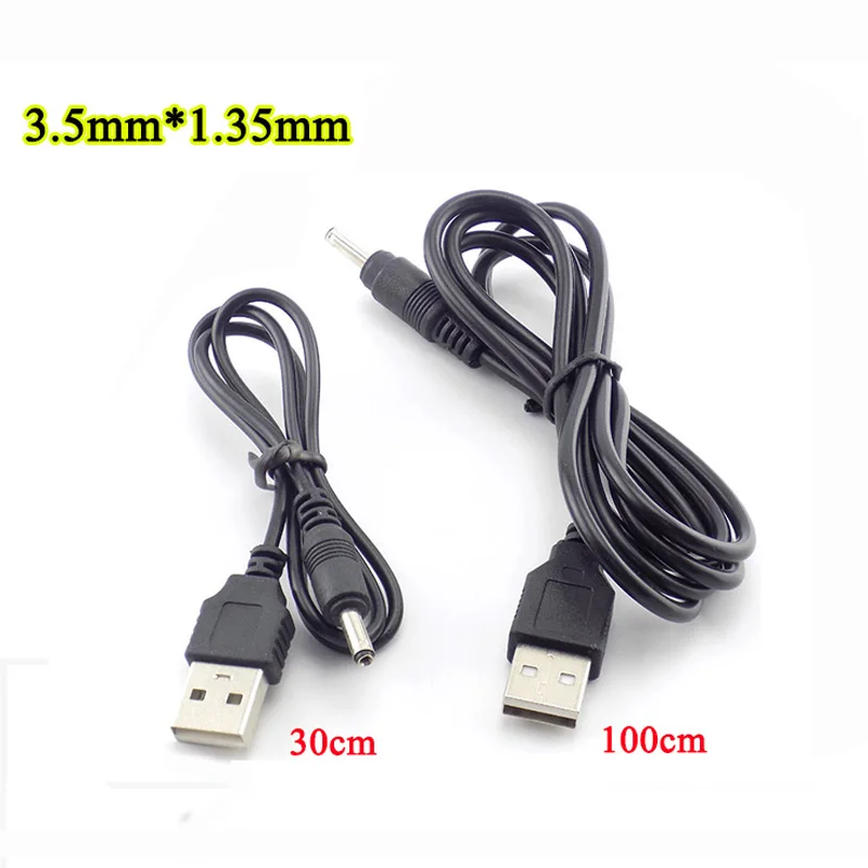 5V USB-DC 전원 공급 케이블 3.5mm x 1.35mm 충전기 충전식 18650 배..