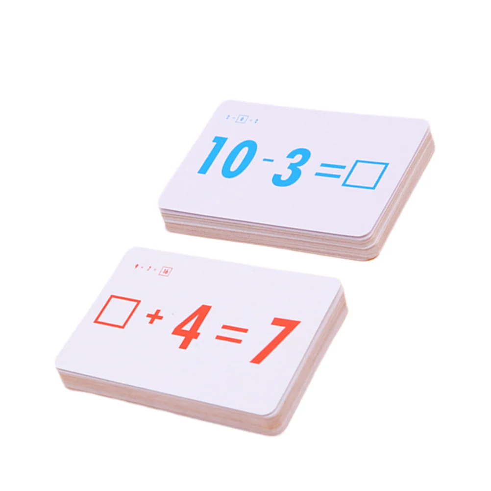 54Pcs Boys Boys Toys Math Flash Cards Addition Subtraction Division Multiplication Mathematical Game Kindergarten Prep preschool chinese characters pinyin digital tracing red kindergarten writing mathematics 100 addition subtraction exercises new