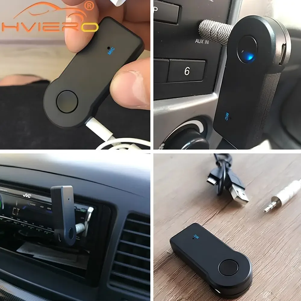 1PCS Wireless Bluetooth Music Audios 5.0 Receiver 3.5mm Streaming Car A2DP Headphone AUX Adapter Connector Mic Handfrees Player bluetooth audio adapter bluetooth mp3 receiver bluetooth music player