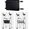 Foldable Elderly Walking Aid  NonSlip FourLegged Base Walker Cane Portable Adjustable Senior Support Lightweight Mobility Device 3