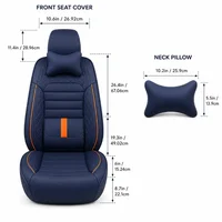 Universal PU Leather Car Seat Covers Full Set with Neck Pillows, Front & Rear Seat Protectors for Cars, SUVs, Trucks & Vans 5