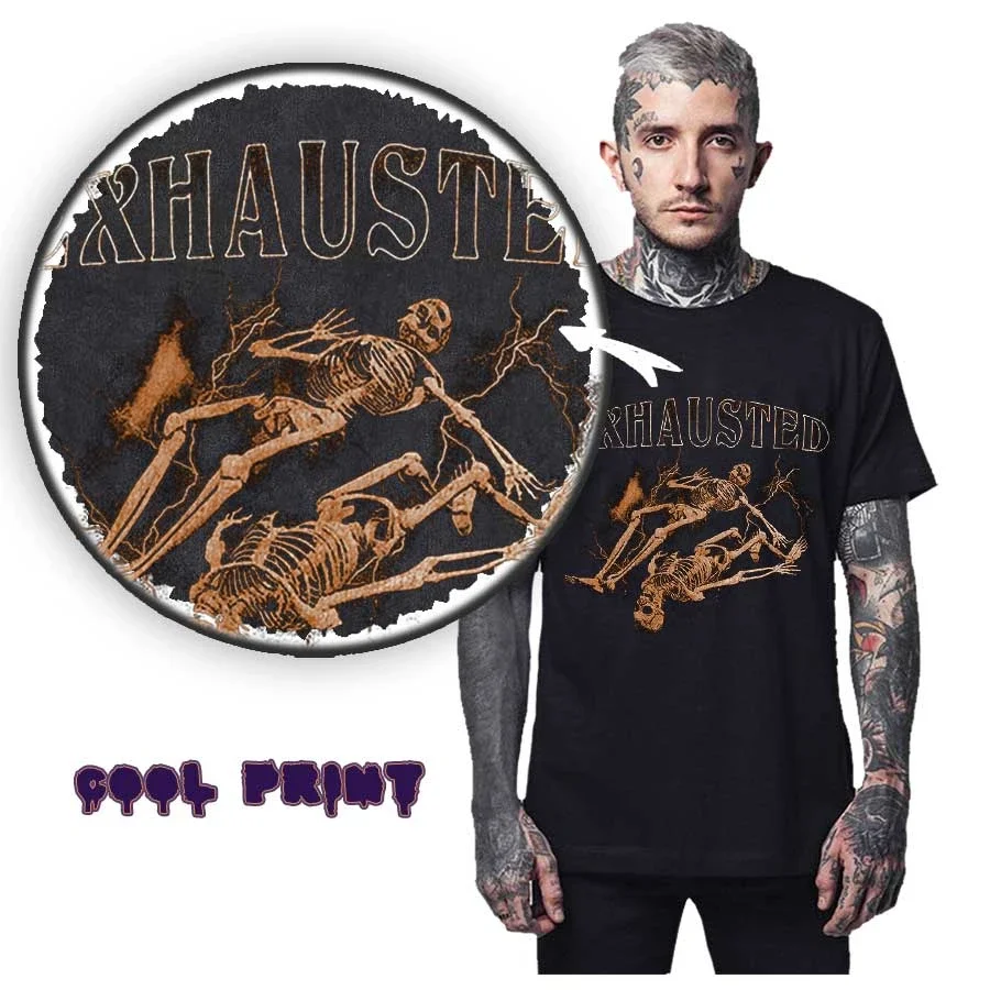 

Прямая поставка, хлопковая Футболка большого размера премиум-класса с принтом черепа, футболка унисекс с графическим принтом, уличная одежда, футболка с черепом, свободная футболка для мужчин, Fqtee