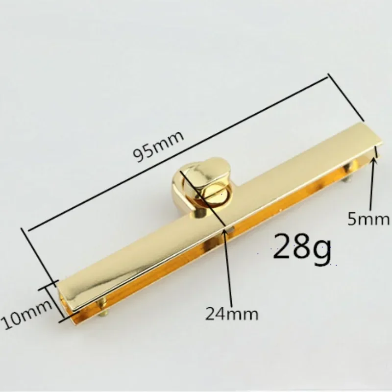 1PC 9.5cm Twist Lock Buckle Hardware Bag Accessory Bag Clasp Turn Lock Closure Long Strip Fashion DIY Metal Durable