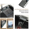 Black Kitchen Sink Twin Waterfall Kitchen Sink 31.5" Stainless Steel Single Bowl Sink with Faucet, Modern Honeycomb Nano 2