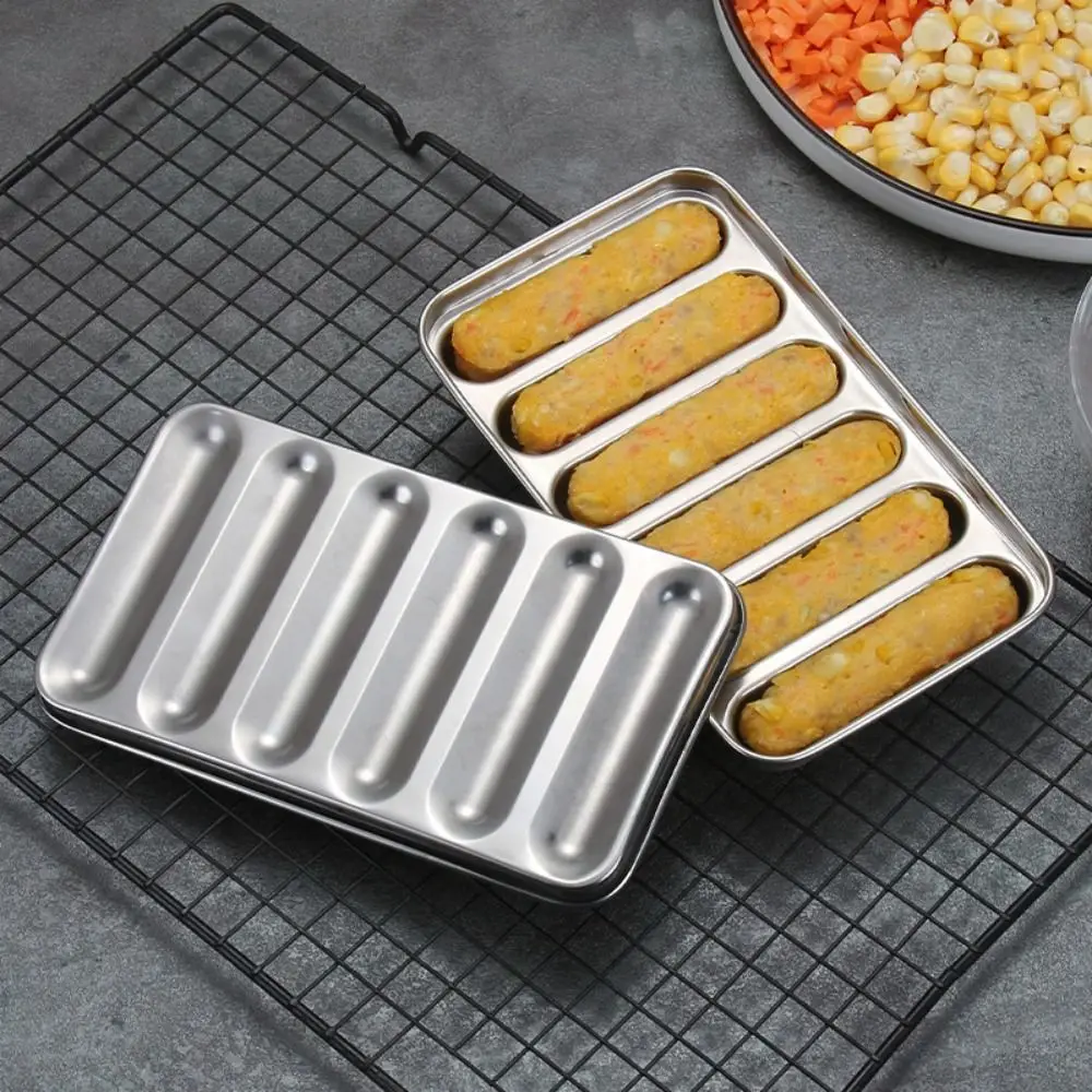 Microwave Oven 6-Cavity DIY Ham Mould Stainless Steel Sausage Mold Food Supplement Hotdog Maker Meat Tool
