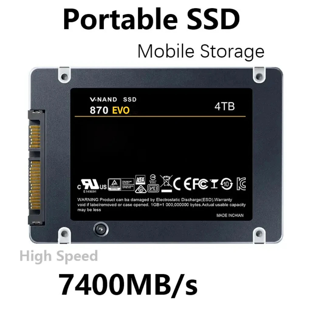 Disco Rigido Esterno Ssd Da 4Tb Per Disco Rigido Interno Portatile Interfaccia Sata3 Unità A Stato Solido Esterna Ad Alta Velocità Per Laptop