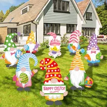 

Easter Yard Signs Spring Lawn Yard Stake Sign Rabbit Lawn Decorative for Easter Outdoor Garden Party Decoration Supplies Props