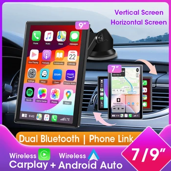  Universal 7 "/9" Carplay para pantalla de coche, CarPlay Android Auto pantalla Vertical Radio de coche reproductor de vídeo Multimedia, FM AUX estéreo de coche 1