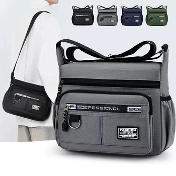 Borsa a tracolla da uomo 2026, piccola borsa a tracolla impermeabile in tessuto Oxford per lavoro e affari, borsa a tracolla da uomo
