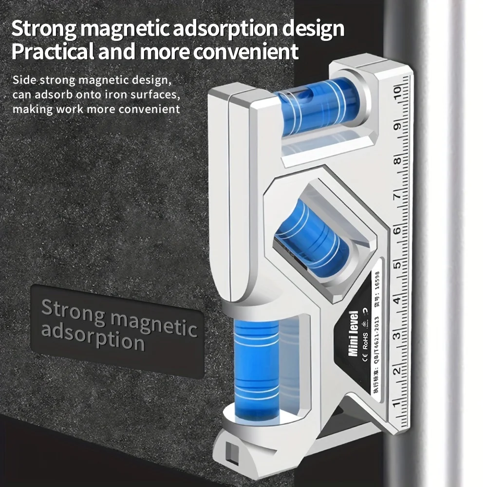 Compact High-Precision Magnetic Level and Protractor Tool