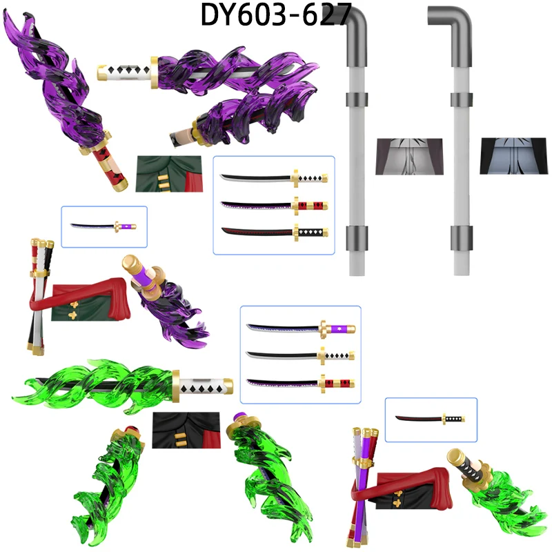 The Action Figures Weapons Pants Hair Parts Model Blocks MOC Bricks Set Gifts Toys For Children DY601 DY627 DY633 DY655 — view 3