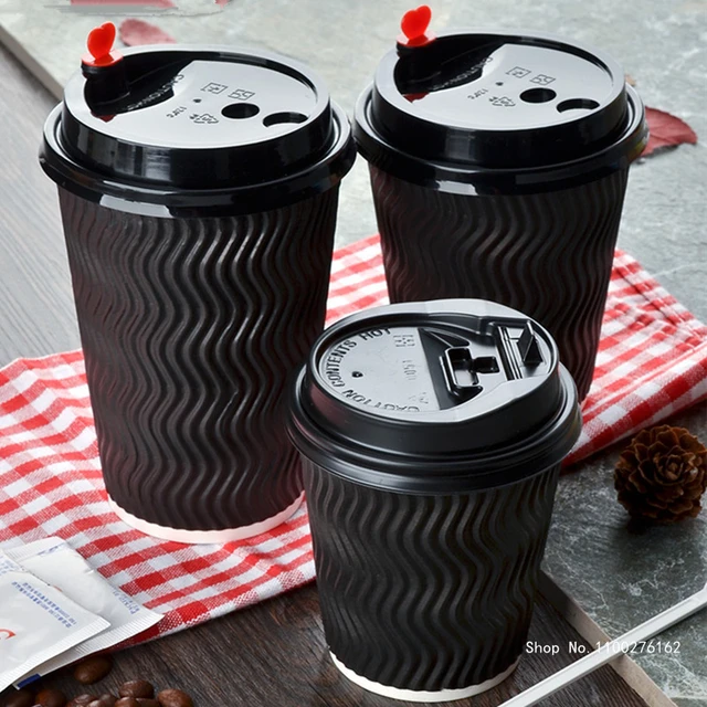 Black Corrugated Pattern Coffee Mug