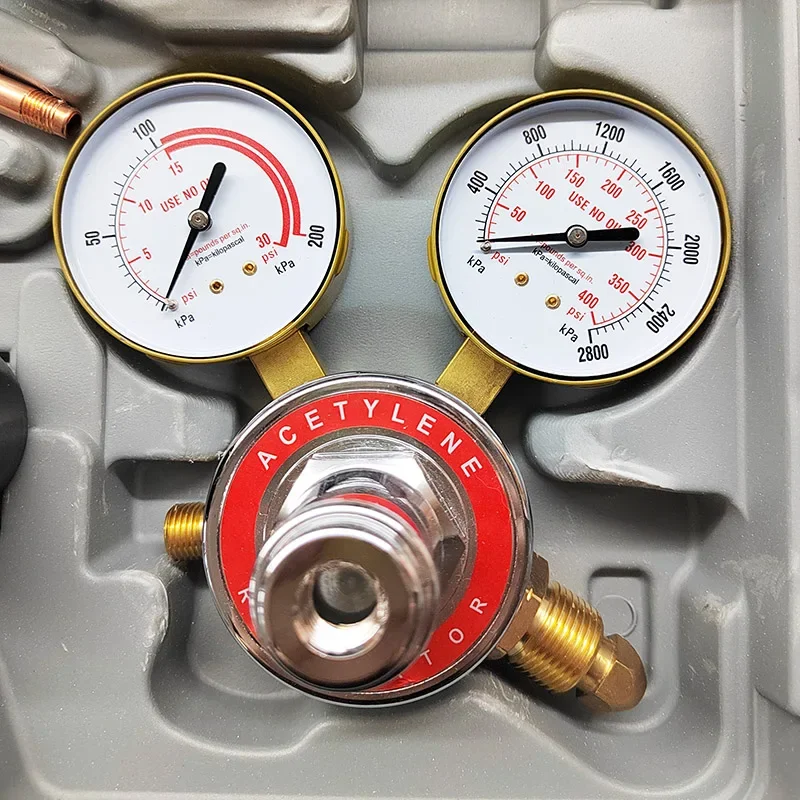 American Type Oxygen Acetylene Gas Pressure Regulator Heating Torch Copper Welding Cutting  Kit 4