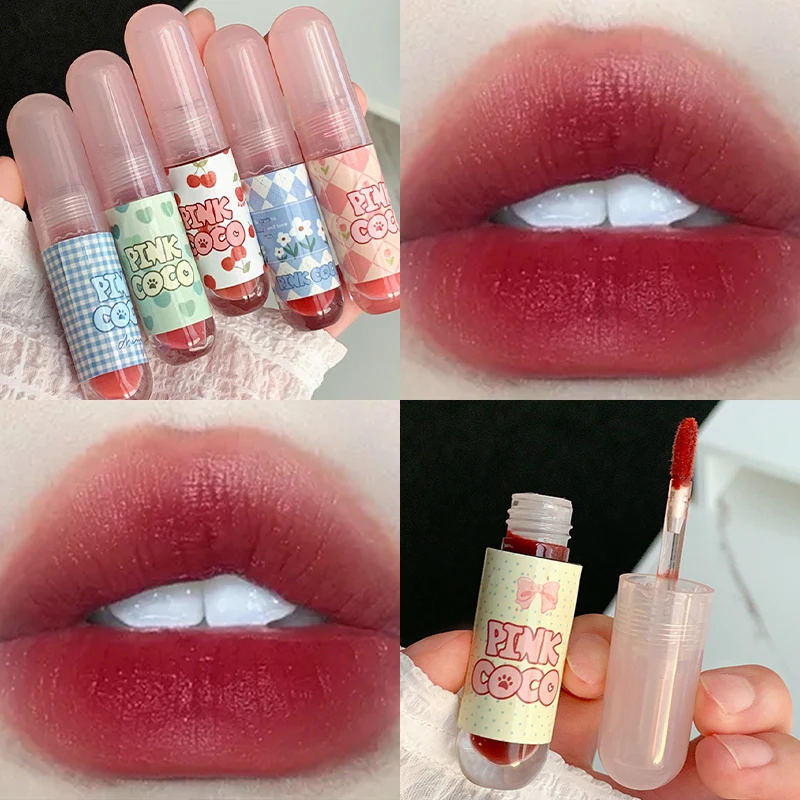 

Waterproof Matte Velvet Lip Gloss Moisturizing Lasting Lip Tint Non-stick Cup Nude Red Sexy Lip Glaze Lipstick Makeup Cosmetics