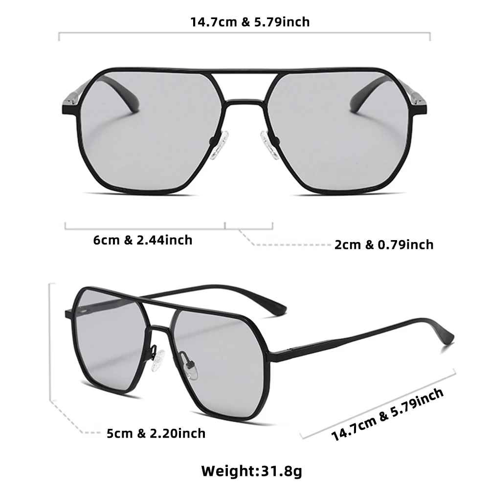 Luxury Fashion Polarized Photochromic Sunglasses - Stylish Anti-glare UV400 Sun Shades