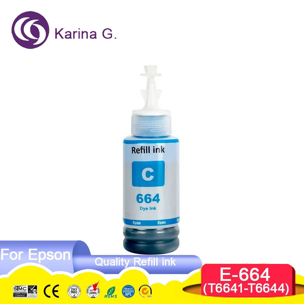 T664 664 Premium Color Compatible Bottle Refill Tinta Ink for L100/ L110/L120/L