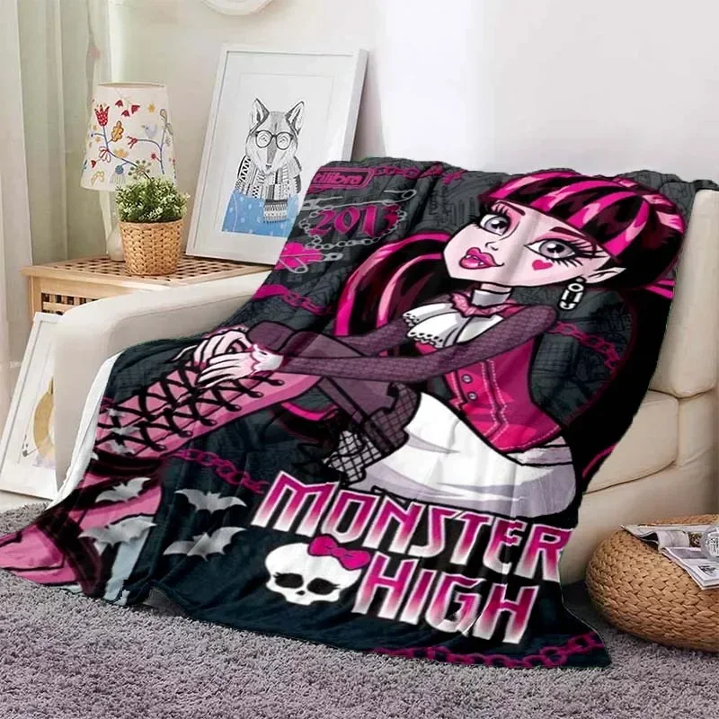 3D Monster High Anime Cartoon Blanket,Soft Throw Blanket for Home Bedroom Bed Sofa Picnic Travel Office Rest Cover Blanket Kids 3