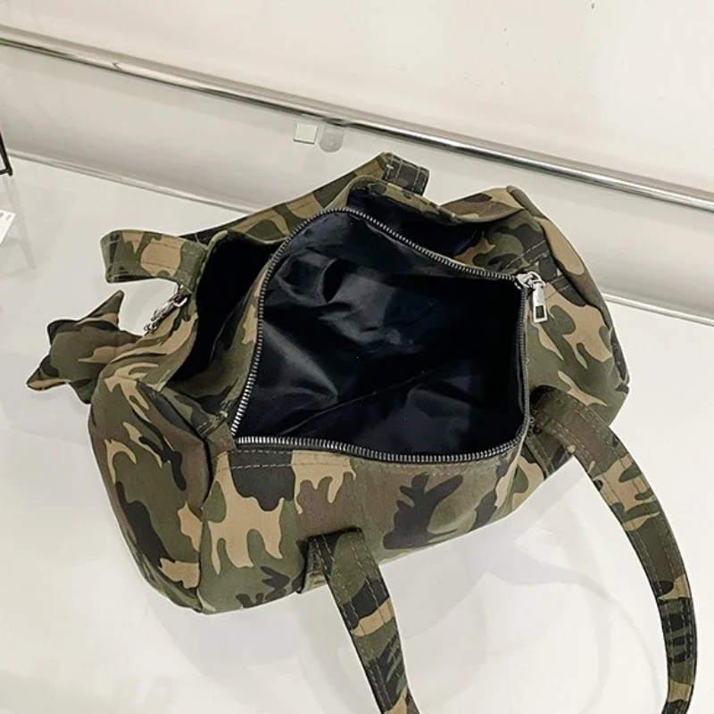 Fashionable Large Capaci oulder Bag Underarm Star Leopard Print Spicy Girl Y2K Single Shoulder Bag Soft Nylon Women's Handbag