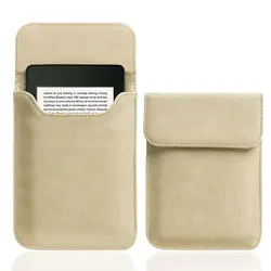 Sleek PU Leather Tablet Sleeve - Protective E-Reader Carrying Pouch - 6.8 inch (Khaki)