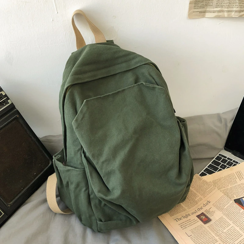 Retro Backpack Men Women with The Same Style of High School Students Simple All-in-one Large Capacity Travel Backpack Wholesale