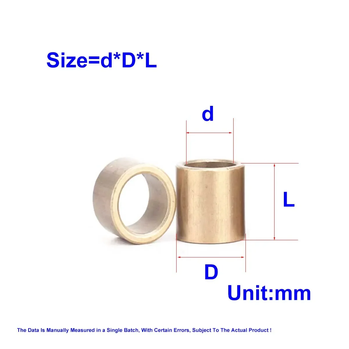 Copper Shaft Sleeve-Powder Metallurgy Oil Bearing Copper Sleeve Brass Bushing Lining Thin Inner Diameter 3 4 5 6 8 mm
