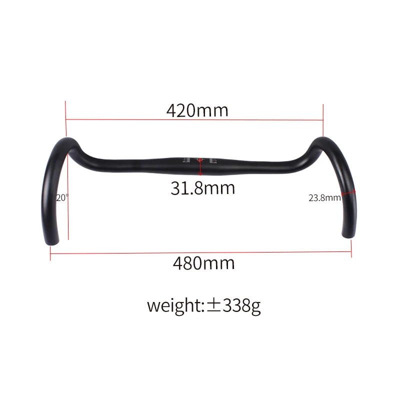 Aluminium Alloy Handlebar for Road Bike, Bicycle Part, 31.8mm, 400mm, 420mm, 440mm