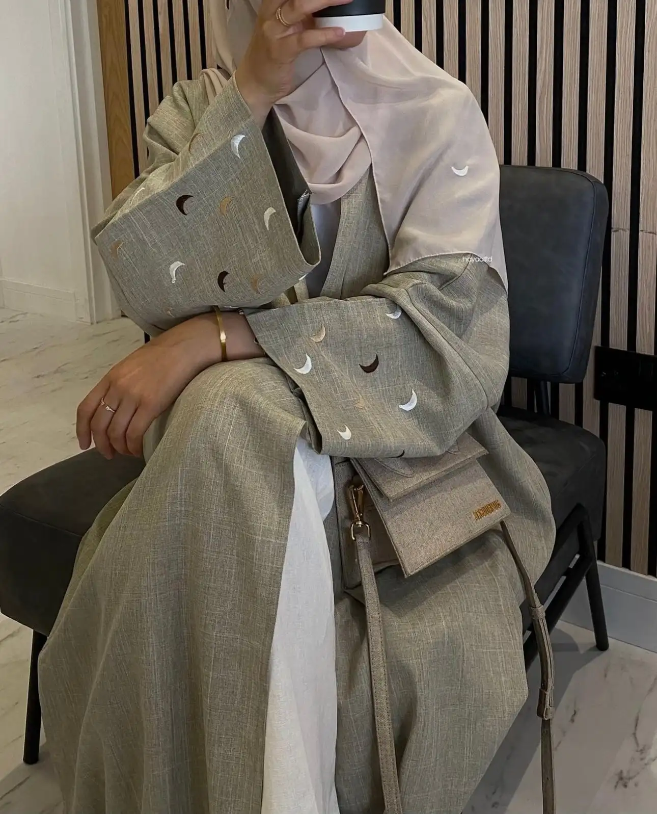 린넨 카프탄 아바야, 라마단 2024 문 디자인 오픈 가디건, 박쥐 소매, 히잡 없는 여성용 이슬람 의류