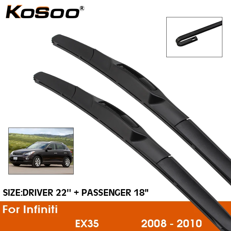 

Car Wiper Blade For Infiniti EX35 2008-2010 Windshield Rubber Silicon Refill Front Window Wiper 22"+18" LHD RHD Auto Accessories