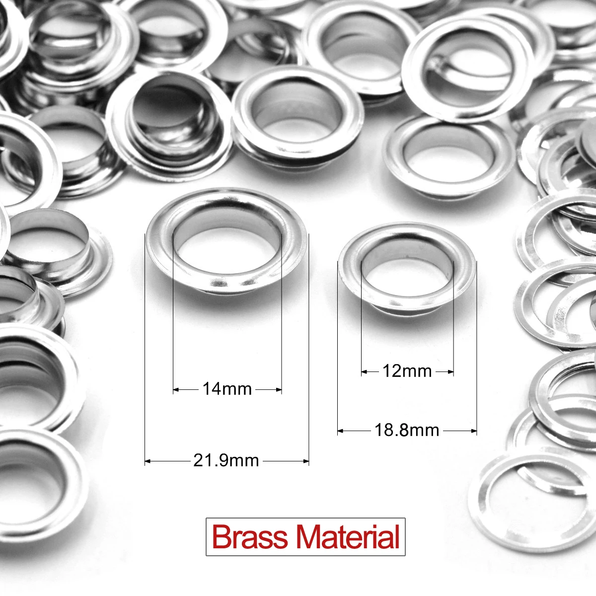 30sets 12mm 14mm Brass Material Silver Flat Edge Grommet Eyelet With Washer Fit Leather DIY Craft Shoes Belt Cap Accessories eyelet grommet ring,eyelet grommet ring kit,grommet eyelet kit,screw back eyelets,metal eyelet buttons